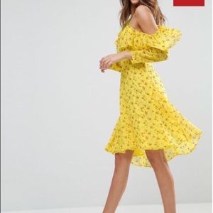 Cold Shoulder Ruffle Tea mini dress